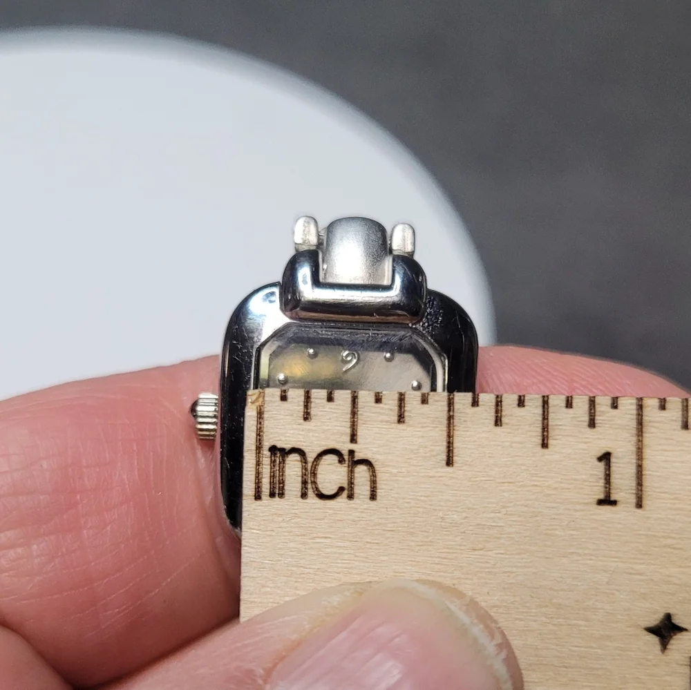 l.e.i Y2K Silver Tone Square Face Bracelet Watch